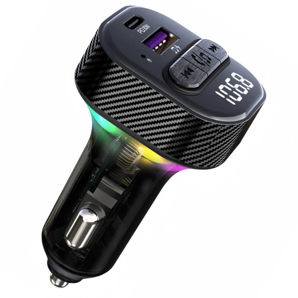 Yctech Bluetooth 5.3 Fm Transmitter For Car Bluetooth Car Adapter Usb C Fast Charger [Pd 30W +Qc 3.0], Wireless Radio Receiver, Hand-Free Calli 8672242245406