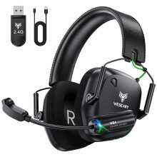 WESEARY Wireless Gaming Headset for PC, PS5, PS4, Mac, Switch, Mobile Dual-Mode 2.4GHz & Bluetooth 5.4, Gaming Headphones with ENC Noise Cancelli
