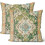 Fodere per cuscini Boho in lino verde stile persiano 18x18 cm, set da 2 1