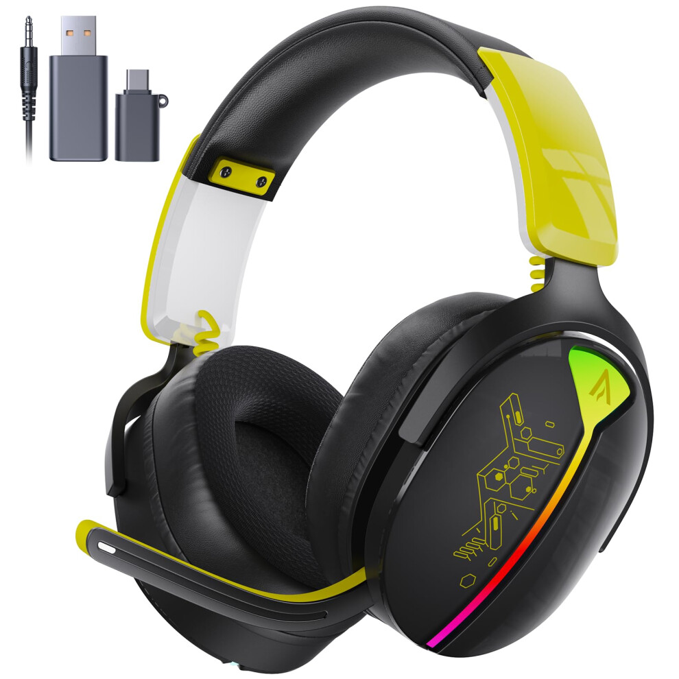 Buwnia Wireless Gaming Headset, Ps5 Headset For Pc Ps5 Ps4 Switch, 2.4Ghz Lossless Audio Gaming Headsets, Bluetooth 5.3 Gaming Headphone With Noi 8679373160417