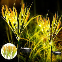 Waterdichte LED-landschapsverlichting in de vorm van een tarweaar, warm wit, 2 stuks