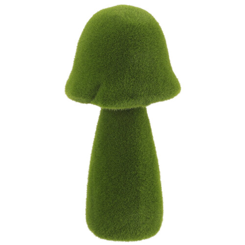 Beflockter Pilz als Ornament, grün, 24 cm