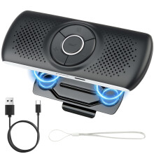 Hands Free Car Phone Kit, Bluetooth 5.0 Speakerphone for GPS Music, TF Card Slot, Siri Google Assistant Support,Voice Commands Calls Wireless Vis