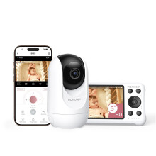 momcozy Smart WiFi Baby Monitor 1080P HD Screen, Motion & Cry Alerts, Night Vision, Safe Zone & Temperature Monitoring, 2-Way Talk, App & Paren