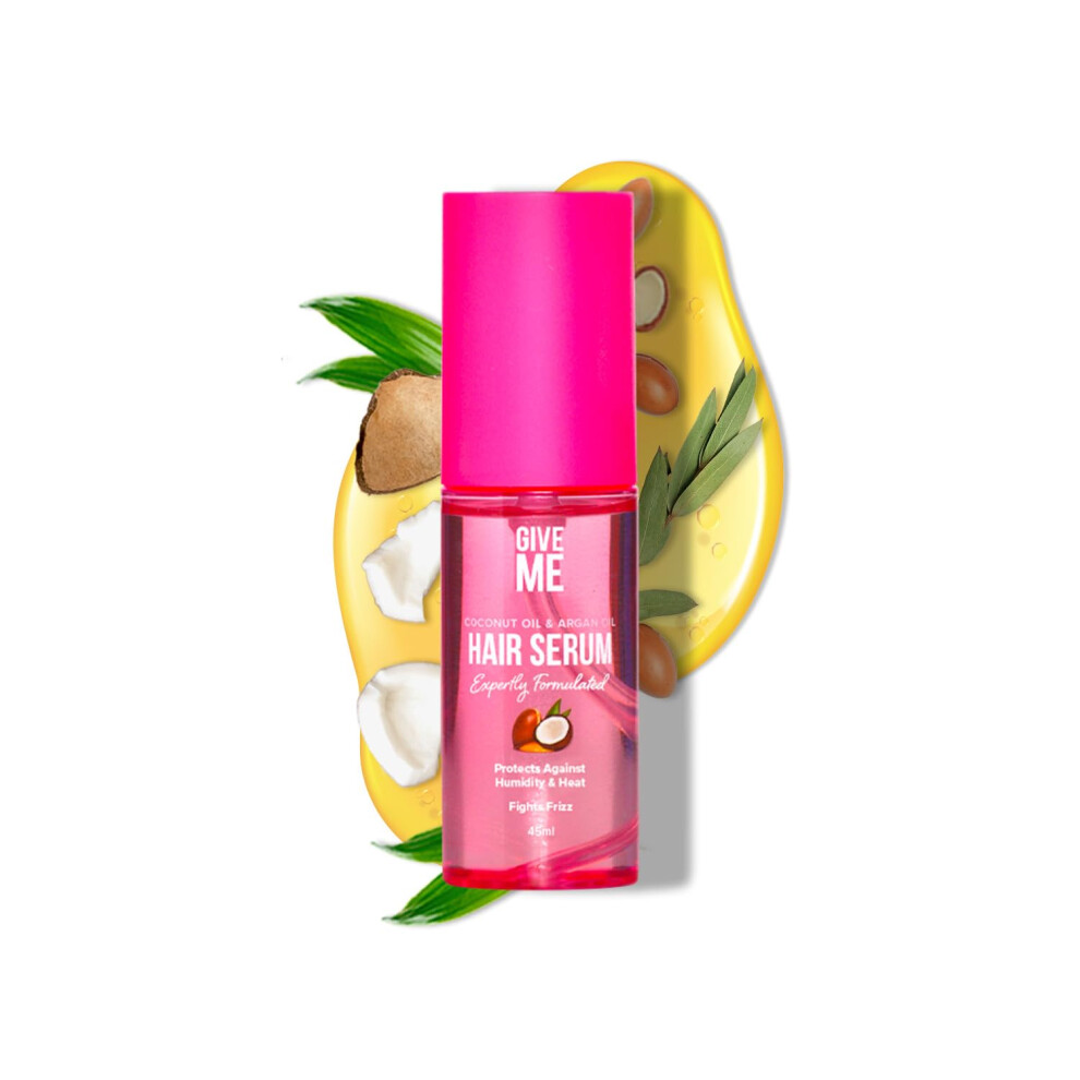 Give Me Cosmetics Hair Serum, Frizz Tamer, Seal In Moisture To Smooth, Tame & Protect, Enriched With Coconut And Argan Oil