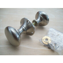 Rim Door Knob Set Victorian Satin Nickel