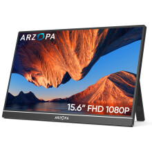 ARZOPA Portable Monitor 15.6" 19201080 FHD IPS Portable Monitor for Laptop with Kickstand, Ultra-Slim Second Screen for Laptop/PC/Mac/PS3/4/5/Xb