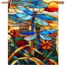Dragonfly Garden Flag 28x40 in Double-Sided