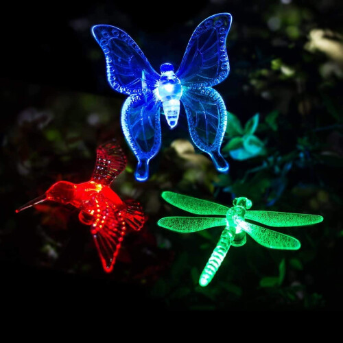 Solar Garden Stake Light – Dragonfly Butterfly Bird