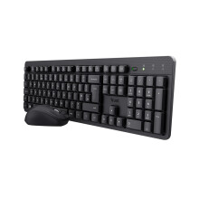 Trust Ymo II Silent Wireless Keyboard and Mouse Set QWERTY UK Layout, Floating Low Profile Keys, Spill-Resistant, One USB Receiver, Ambidextrous