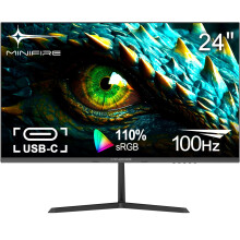 Minifire 24 inch USB-Type C Monitor, 1920x1080 Full HD 100Hz USB-C&HDMI 1.4