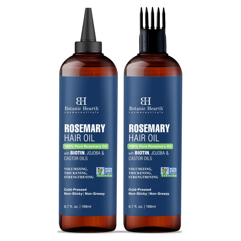 Botanic Hearth Rosemary Hair Oil - 6.7 Fl Oz (2 Pack) - Scalp Treatment For Hair Loss, Dry & Frizzy Hair Repair, Deep Nourishing Oil For All Hair