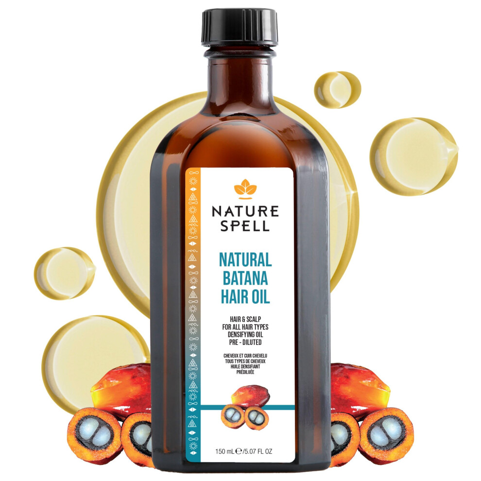 Nature Spell Batana Oil For Hair Growth, Pre-Diluted Scalp Oil, Strengthens & Repairs Damaged Strands, Nourishes & Hydrates Split Ends, Adds Shin