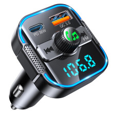 Glangeh 2026 Upgraded Bluetooth 5.3 Car Adapter?PD 36W+QC3.0 18W?, 2-in-1 Bluetooth FM Transmitter
