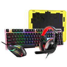 Docooler Gaming Keyboard and Mouse Combo With Headset, Mouse Pad, Colorful Backlit, High Movement Speed, 1000 Gaming Headset With Mic