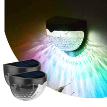 Solar Fence Lights Black IP65 1.2V 90x62x50mm 2 Pack