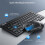 TeckNet TECKNET Mini Wireless Keyboard and Mouse Set, 2.4G Cordless USB, Black 3