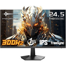Minifire 24.5 Inch 300Hz Gaming Monitor, Full HD 1080p Fast IPS, 1ms MPRT, Adaptive-Sync, DCI-P3 90%, sRGB 120%, HDR, Anti-Bluelight, HDMI 2.0 &
