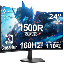 Minifire 24 Inch Gaming Monitor, 160Hz, Curved Gaming Monitor, 1500R, 1Ms, sRGB130%, FHD 1080P Computer Screen, VESA Compatible, Eye Care Adaptive Sy