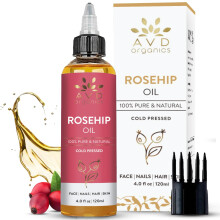 AVD Organics Rosehip Oil for Face 120ml Cold Pressed Rose Hip Oil for Face, Hair, Nails & Body Organic Rosehip Oil for Nourishment & Dry Skin