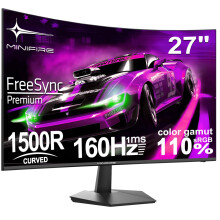 Minifire 27 Inch Curved Gaming Monitor 160Hz,FHD 1920x1080,HDMI&DP Prots