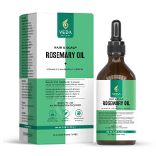 Rosemary Oil for Hair Growth, Pre-Diluted | With Biotin, Vitamin E & RootBioTec, Supports Fuller Stronger Hair, 100ml Glass Dropper Bottle, Vega