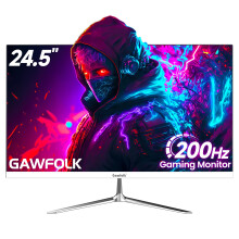 Gawfolk 24 Inch Gaming Monitor, 200hz Computer Monitor, FHD 1080P PC Monitors, 24.5" Frameless Monitors VA,sRGB 100%, DisplayPort, HDMI,Eye Care, Wall