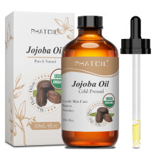 USDA Organic Jojoba Oil 118ml - Cold-Pressed, 100% Pure & Natural Jojoba Oil for Skin, Hair & Body - Moisturizer, Anti-Aging, Carrier Oil for Ess