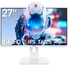 Gawfolk 27 inch 4K Gaming Monitor, UHD 3840 x 2160p 160HZ, White PC Computer Monitors IPS Screen for Home & Office, Support HDMI 2.1, DP 1.4