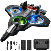 DEERC Remote Control Airplanes, RC Planes with Light, RC Airplane Fighter Jet for Kids Adults, 360 Flip, Stunt Roll, Drones for Kids 14+, Airpla
