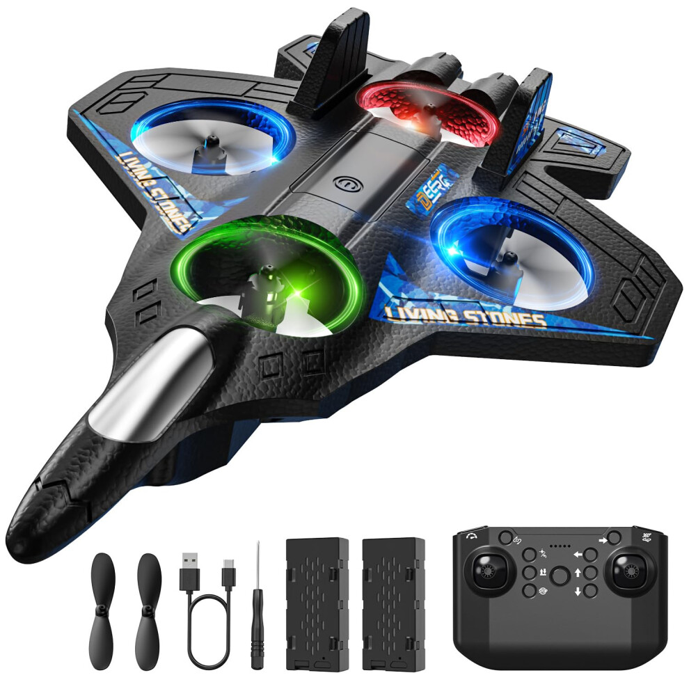 Deerc Remote Control Airplanes, Rc Planes With Rc Airplane Fighter Jet For Kids Adults, 360 Flip, Stunt Roll, Drones For Kids 14+, Airpla Light 8679342082115