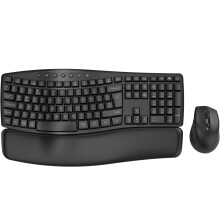 SABLUTE Ergonomic Wireless Keyboard and Mouse Combo, Quiet 30dB Full-Size Wave Keyboard with Soft Palm Rest, Windows & Mac Compatible, Office and