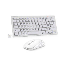 TECKNET Mini Wireless Keyboard and Mouse Set, 2.4G Cordless USB Keyboard and Silent Mouse Combo with Nano USB Receiver for Computer, PC, Laptop,
