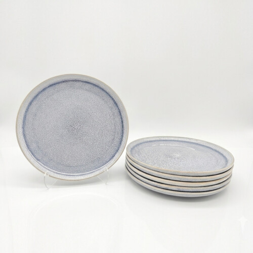 Reactive Ash Blue Glaze Dinnerware Dinner Plate 6pc Set 26.5cm