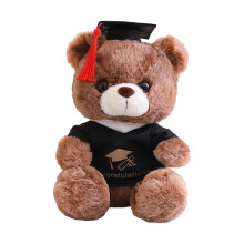 Jouet en peluche ours casquette de docteur coloré,-marron foncé