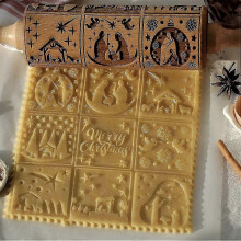 Nativity Rolling Pin 9 Different Pattern, for Baking Cookies