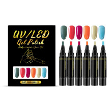 ((Set.5) 6PCS Nail Gel Pen) 3 in 1 Nail Polish Pens Quick Dry, Gel Polish Pen, 36 Color Nail Polish Gel Pen