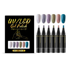 ((Set.4) 6PCS Nail Gel Pen) 3 in 1 Nail Polish Pens Quick Dry, Gel Polish Pen, 36 Color Nail Polish Gel Pen
