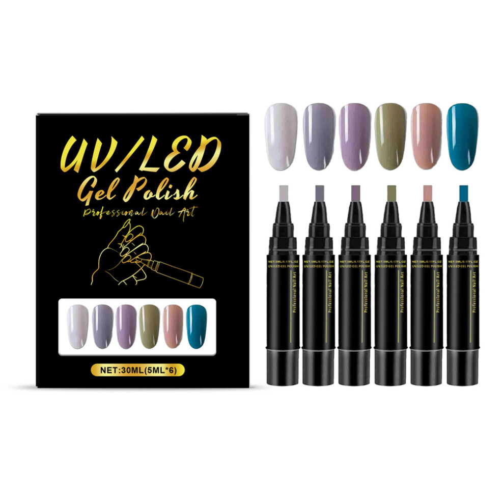 Photos - Manicure & Pedicure Tools  6PCS Nail Gel Pen) 3 in 1 Nail Polish Pens Quick Dry, Gel Polish Pen, 36 Color Nail Polish Gel Pen(Set.4)