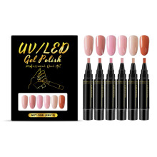 ((Set.2) 6PCS Nail Gel Pen) 3 in 1 Nail Polish Pens Quick Dry, Gel Polish Pen, 36 Color Nail Polish Gel Pen
