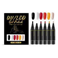 ((Set.3) 6PCS Nail Gel Pen) 3 in 1 Nail Polish Pens Quick Dry, Gel Polish Pen, 36 Color Nail Polish Gel Pen
