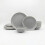 Reactive Grey Stoneware Dinnerware Set Nordic Pebble Plates & Bowls 12pc Set 1