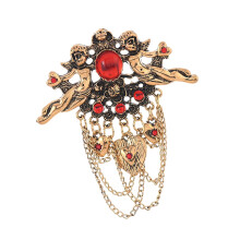 Victorian Styles Ornamental Angel Pin With Glittering Heart
