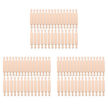 60 Pieces Wooden Mini Rolling Pin 6 Inches Long Kitchen Baking Rolling Pin Small Wood Dough Roller for Children Fondant