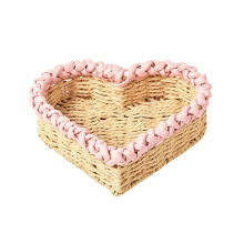 Heart Shaped Paper Fiber Organizer For Living Room-Pink L