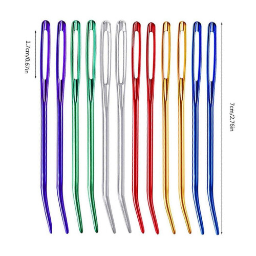 20 Pcs/Set Curved Needle with Large Eye Yarn Knitting Needle Sewing Needle Darning Needle Easy to Thread 2