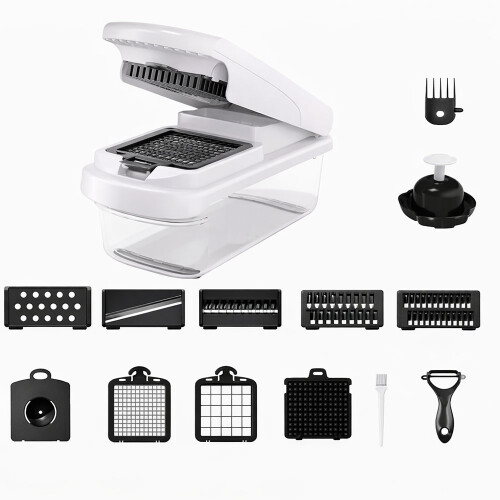 SlicePro - Multifunctional Vegetable Chopper & Slicer with Container, Dicer & Shredder