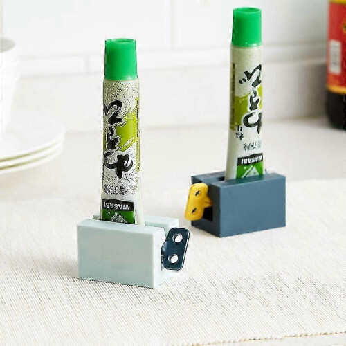 2 Pack Roller Tube Toothpaste Squeezer Multi-function Manual Rotating Toothpaste Holder Save Toothpaste Blue 1