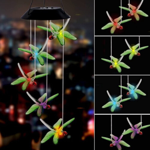 Solar Colour-Changing Wind Chimes, Waterproof 2