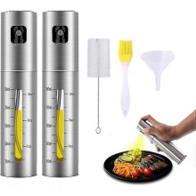 2 Pcs Olive Oil Sprayer 100 ML, Oil Spray with Brush for Kitchen, Oil Spray Bottle for Barbecue, Salad, Pastry, Roasting